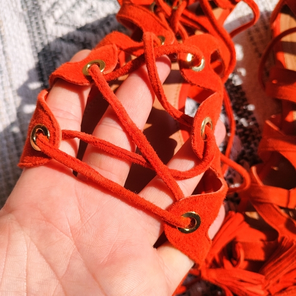 H&M Real Suede Leather Gladiator Sandals - Picture 7 of 16